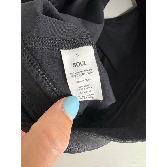 Soul By SoulCycle Womens Faux Leather Black Spots Bra Size Small - Picture 6 of 8